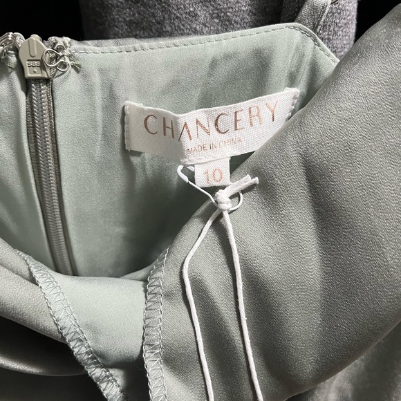 Chancery Satin Sage Green Midi Dress size 10 - Picture 4 of 4
